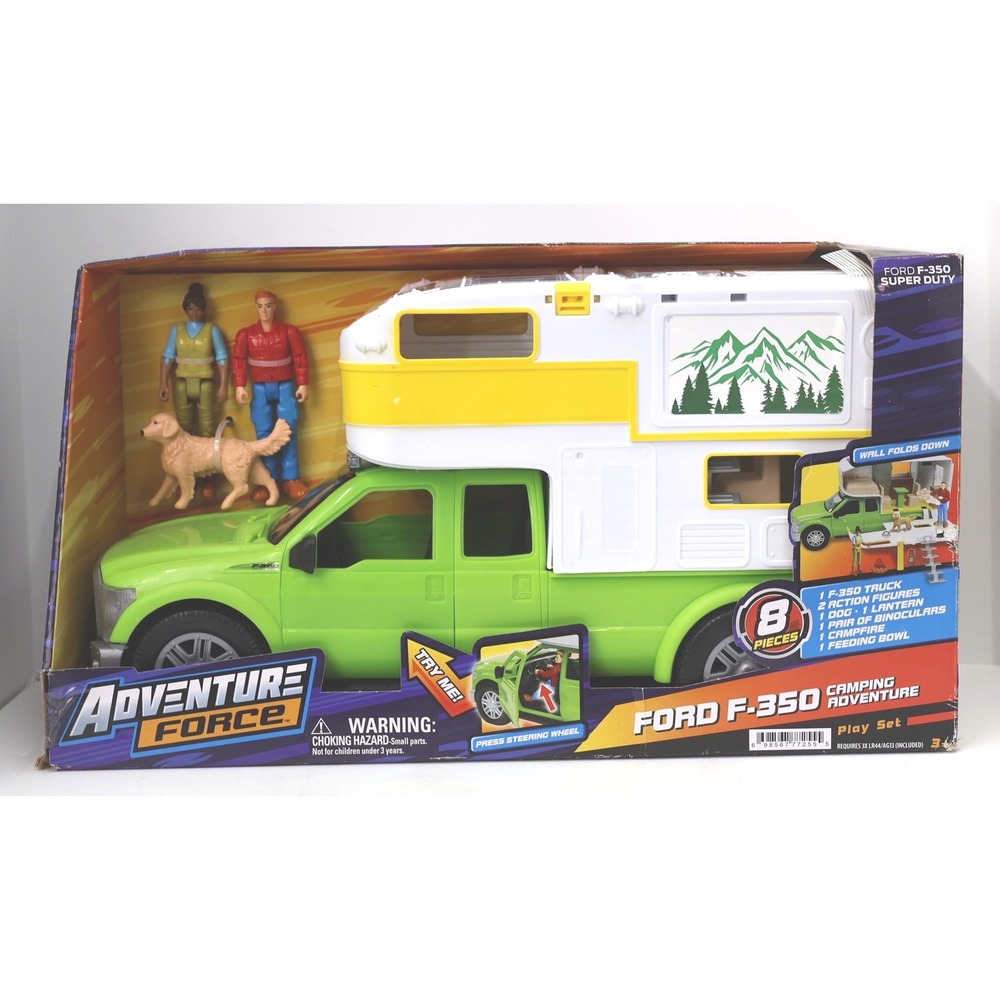 Adventure Force Ford F-350 Camping Adventure Play Set Kids Green New 8 Piece
